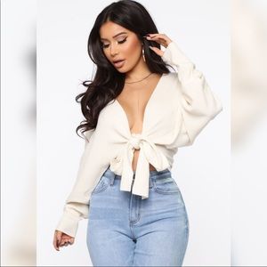 Cream Cropped Sweater